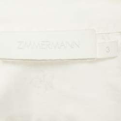 مملوكة مسبقًا طقم بلوزة وتنورة زيمرمان قطن بطباعة زهور كريمي مقاس كبير