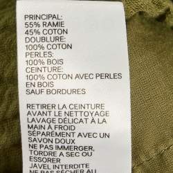 مملوكة مسبقًا Zimmermann Olive Green Ramie & Cotton Belted Jumpsuit XS