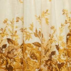 مملوكة مسبقًا Zimmermann Yellow Floral Print Linen Cut-Out Midi Dress M