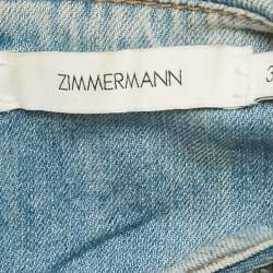 مملوكة مسبقًا فستان ميني زيمرمان دنيم أزرق مزين مقاس كبير - لارج