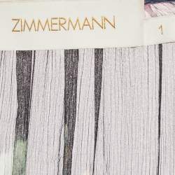 Pre Owned Zimmermann Black Floral Print Chiffon Asymmetric Midi Dress M