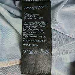 Pre Owned Zimmermann Black Floral Print Chiffon Asymmetric Midi Dress M