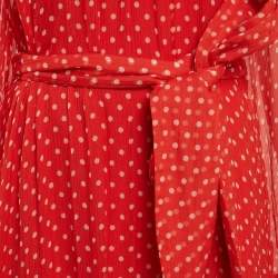 Pre Owned Zimmermann Red Polka Dots Silk Maxi Dress M