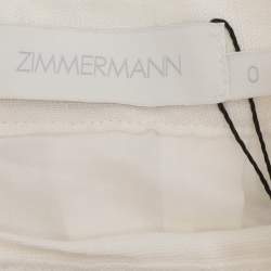 مملوكة مسبقًا Zimmermann White Linen Floral Lace Trousers XS