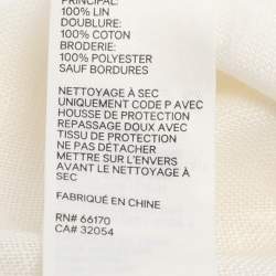 مملوكة مسبقًا Zimmermann White Linen Floral Lace Trousers XS