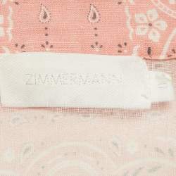 Pre Owned طقم من الكتان بنقشة بيزلي وردي زيمرمان مقاس صغير