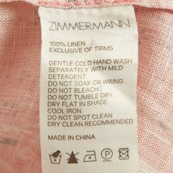 Pre Owned طقم من الكتان بنقشة بيزلي وردي زيمرمان مقاس صغير