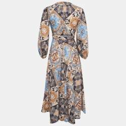 Pre Owned Zimmermann Multicolour Nautical Print Cotton Wrap Midi Dress XS