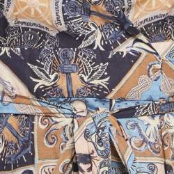 Pre Owned Zimmermann Multicolour Nautical Print Cotton Wrap Midi Dress XS