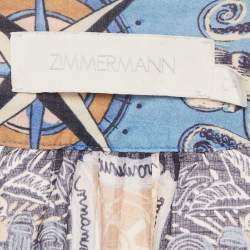 Pre Owned Zimmermann Multicolour Nautical Print Cotton Wrap Midi Dress XS