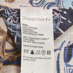 Pre Owned Zimmermann Multicolour Nautical Print Cotton Wrap Midi Dress XS