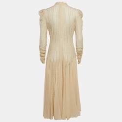 مملوكة مسبقًا Zimmermann Beige Chiffon and Lace Flared Gown L
