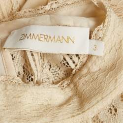 مملوكة مسبقًا Zimmermann Beige Chiffon and Lace Flared Gown L