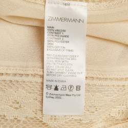 مملوكة مسبقًا Zimmermann Beige Chiffon and Lace Flared Gown L