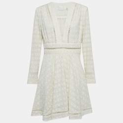 مملوكة مسبقًا فساتان زيمرمان كريمي زيڤير كوتن بدي انتابه عميق ميني مقاس كبير - لارج