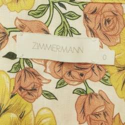 مملوكة مسبقًا Zimmermann Yellow Floral Print Poppy Belted Mini Dress S
