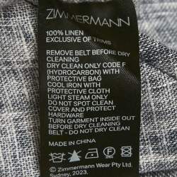 مملوكة مسبقًا فستان زيمرمان قصير موصول بطبعات بيزلي كتان أزرق كحلي مقاس صغير