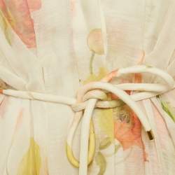 مملوكة مسبقًا فستان ماكسي شاكيت زيمرمان كريمي بطبعة زهور هادئة من الكتان مقاس متوسط