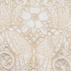 مملوكة مسبقًا Zimmermann White Floral Embroidered Linen Cut Out Maxi Dress L