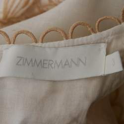 مملوكة مسبقًا Zimmermann White Floral Embroidered Linen Cut Out Maxi Dress L