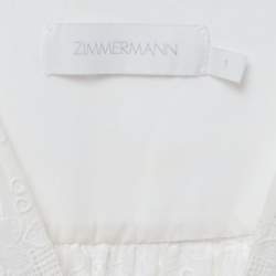Pre Owned Zimmermann White Cotton Honour Corset Lace Short Mini Dress M