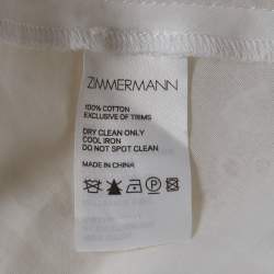 Pre Owned Zimmermann White Cotton Honour Corset Lace Short Mini Dress M