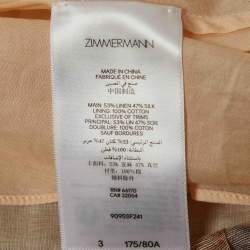 مملوكة مسبقًا Zimmermann Beige Paisley Print Linen Blend Illustration Midi Skirt L