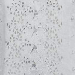 مملوكة مسبقًا توب زيمرمان كم طويل بتطريز أنجليزي من الكتان الأزرق الفاتح مقاس صغير - سمول