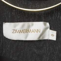 Pre Owned Zimmermann Black Crepe Draped Mini Dress S