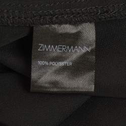 Pre Owned Zimmermann Black Crepe Draped Mini Dress S