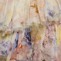 Pre Owned Zimmermann Multicolour Silk Blend Rhythmic Tiered Mini Skirt S