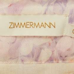 Pre Owned Zimmermann Multicolour Silk Blend Rhythmic Tiered Mini Skirt S