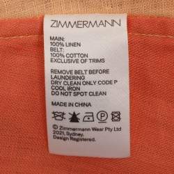 Pre Owned Zimmermann Multicolor Paneled Linen Belted Lola Maxi Dress L