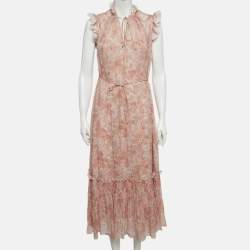 مملوكة مسبقًا فستان زيمرمان شيفون مطبوع بالورود زهري ماكسي مقاس صغير - سمول