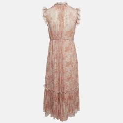 مملوكة مسبقًا فستان زيمرمان شيفون مطبوع بالورود زهري ماكسي مقاس صغير - سمول