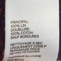 Pre Owned Zimmermann Multicolor Printed Linen Bow Detail Midi Dress M