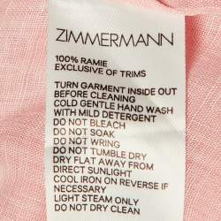 مملوكة مسبقًا Zimmermann Pink Paisley Print Ramie Tiggy Billow Blouse M