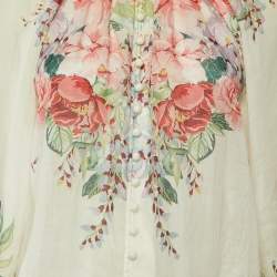 Pre Owned بلوزة زيمرمان راميه مزهرة معينة عاجي مقاس ميديم (متوسط)