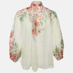 Pre Owned بلوزة زيمرمان راميه مزهرة معينة عاجي مقاس ميديم (متوسط)