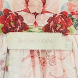 Pre Owned بلوزة زيمرمان راميه مزهرة معينة عاجي مقاس ميديم (متوسط)