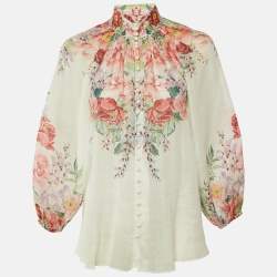 Pre Owned بلوزة زيمرمان راميه مزهرة معينة عاجي مقاس ميديم (متوسط)