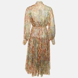 Pre Owned Zimmermann Multicolor Paisley Print Silk Lucky Bound Midi Dress M