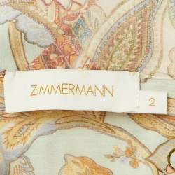 Pre Owned Zimmermann Multicolor Paisley Print Silk Lucky Bound Midi Dress M