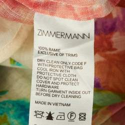 Pre Owned Zimmermann Multicolor Floral Print Ramie Raie Billow Blouse M