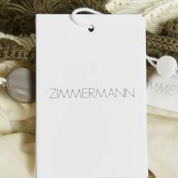 Pre Owned Zimmermann Olive Green/Cream Crochet Devi Ruffled Midi Dress S