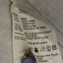 Pre Owned Zimmermann Purple Floral Print Linen Maxi Ottie Dress S