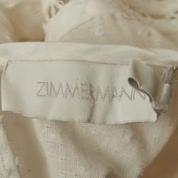 Pre Owned Zimmermann White Cotton & Lace Ruffled Mini Dress M