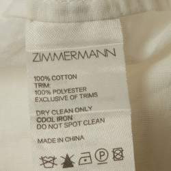 Pre Owned Zimmermann White Cotton & Lace Ruffled Mini Dress M