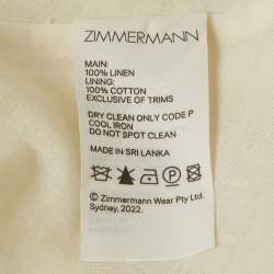 مملوكة مسبقًا Zimmermann Pink/White Floral Print Linen Devi Plunge Mini Dress S