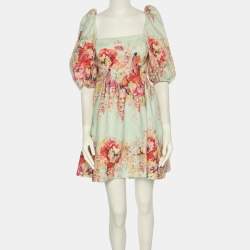Pre Owned Zimmermann Multicolor Printed Linen Dress M